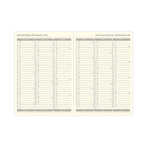 Letts 2024 Lecassa A6+ Weekly Multilingual Diary (Brown)