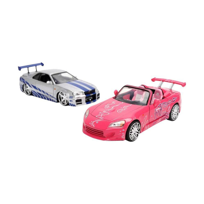 1:24 Brian's Nissan Skyline GT-R R34 & 2001 Honda S2000 2pk