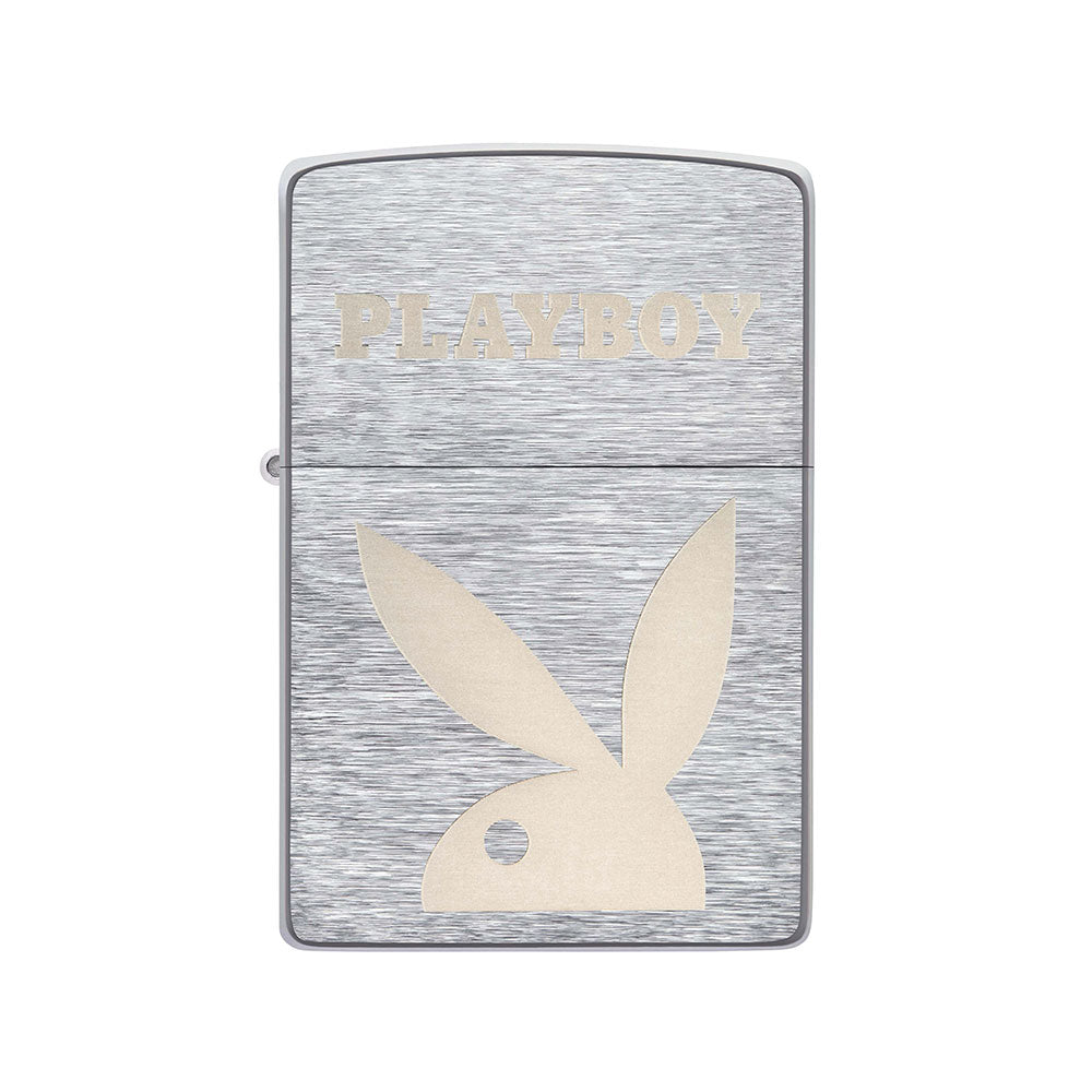 Zippo Playboy Sturmfeuerzeug aus gebürstetem Chrom
