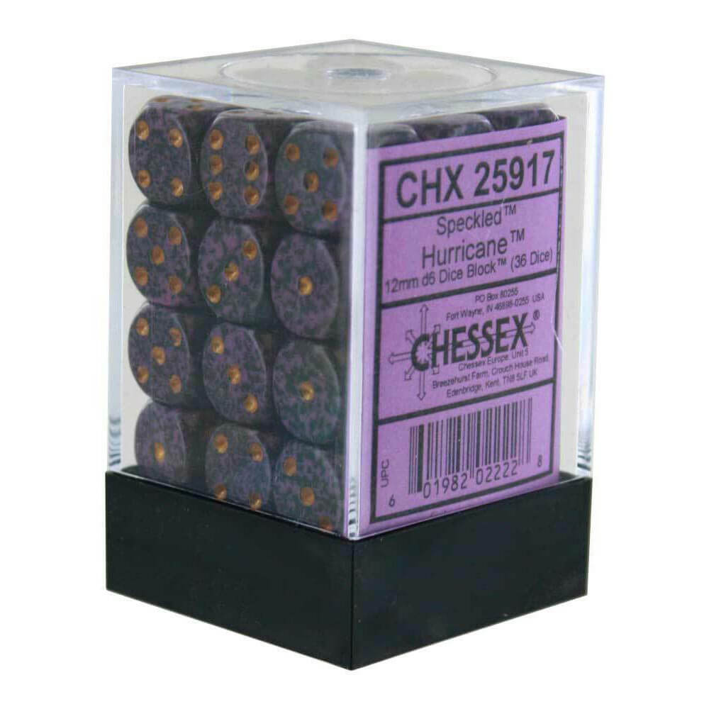 D6 Würfel gesprenkelt 12 mm (36 Würfel)