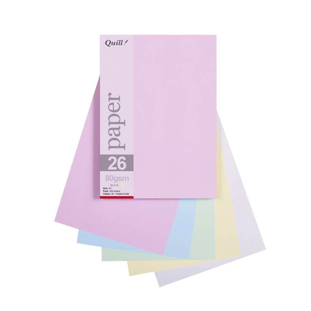Quill Paper 80GSM A5 Assorted(25pk)