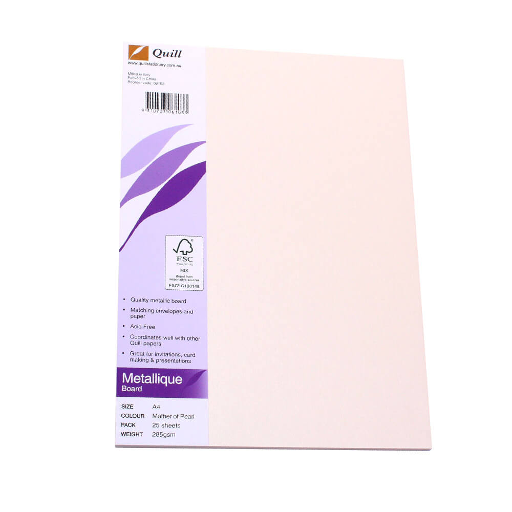 Quill A4 Metallique Board 285GSM(25パック)