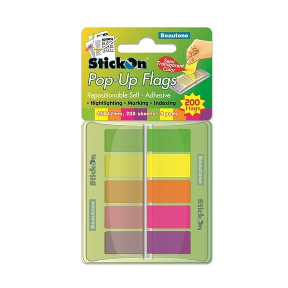 Beautone pop-up stick op vlaggen 5 diverse pads