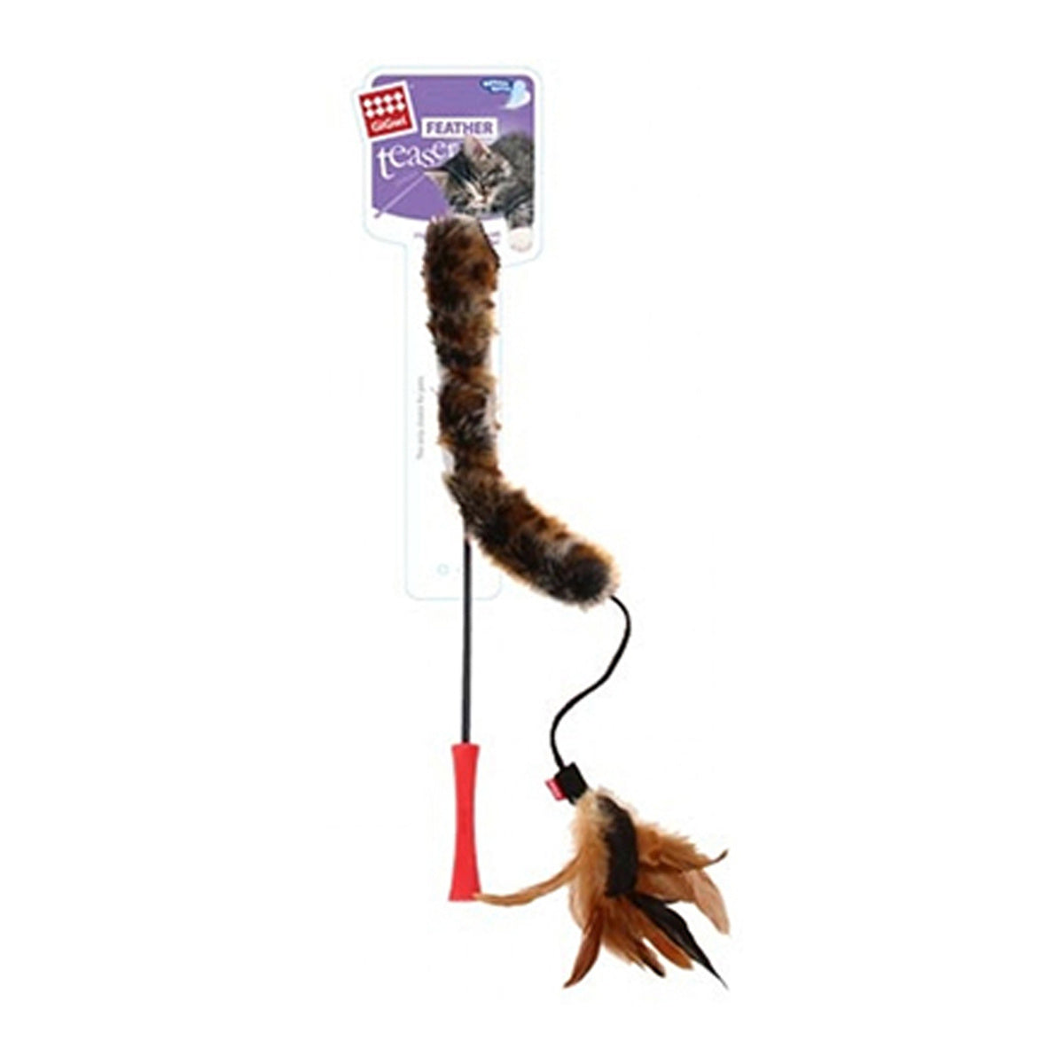 Gigwi Feather Teaser Catwand with Natural Feather Plush Tail
