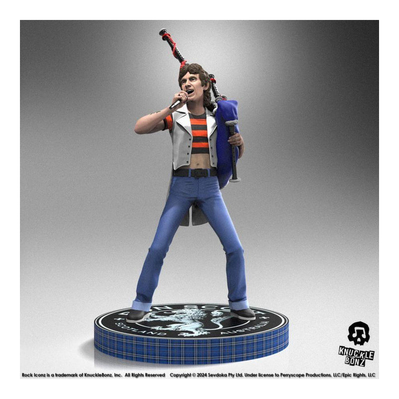 Bon Scott with Bagpipes Rock Iconz Statue
