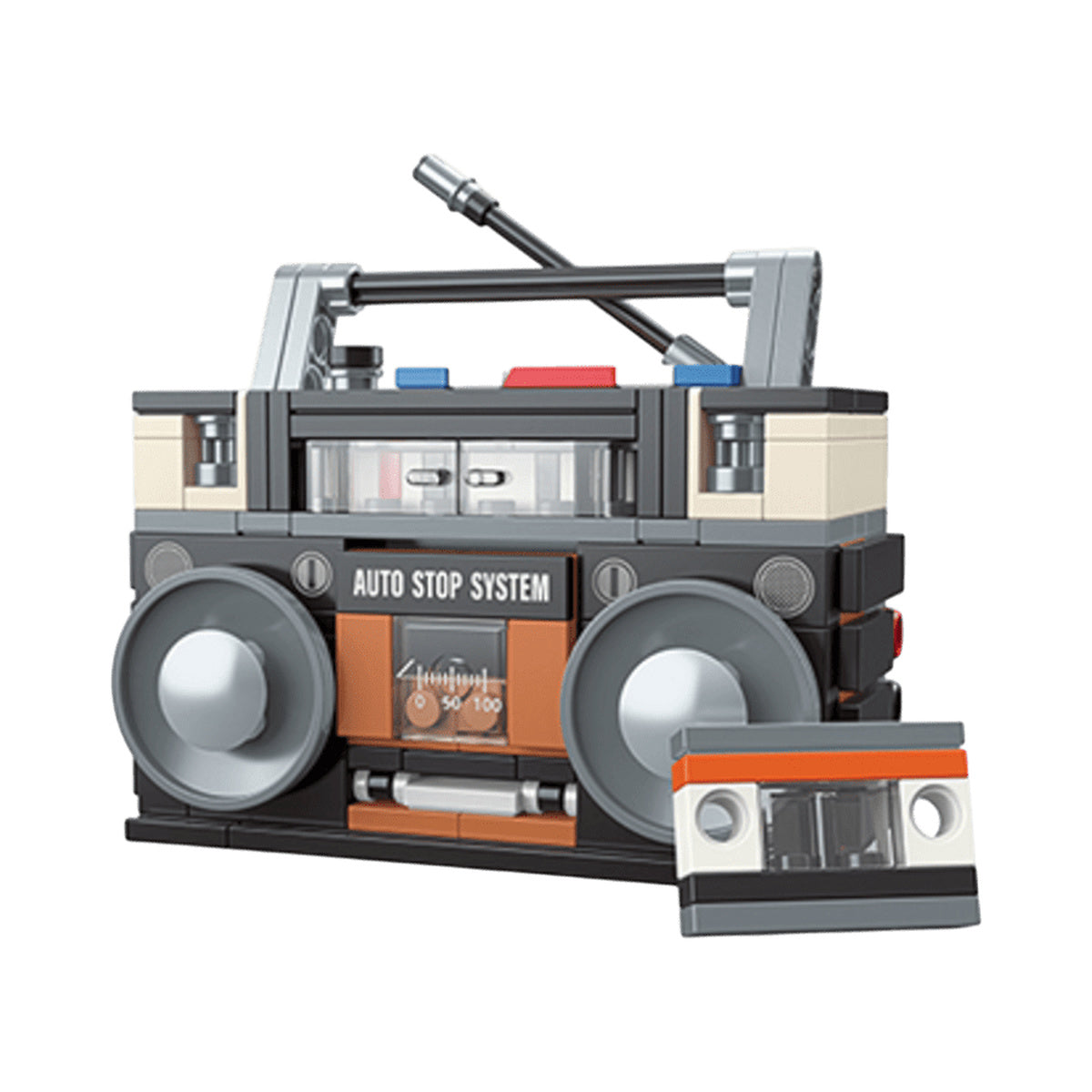 JAKI Retro Boombox Plastic Brick Model Kit