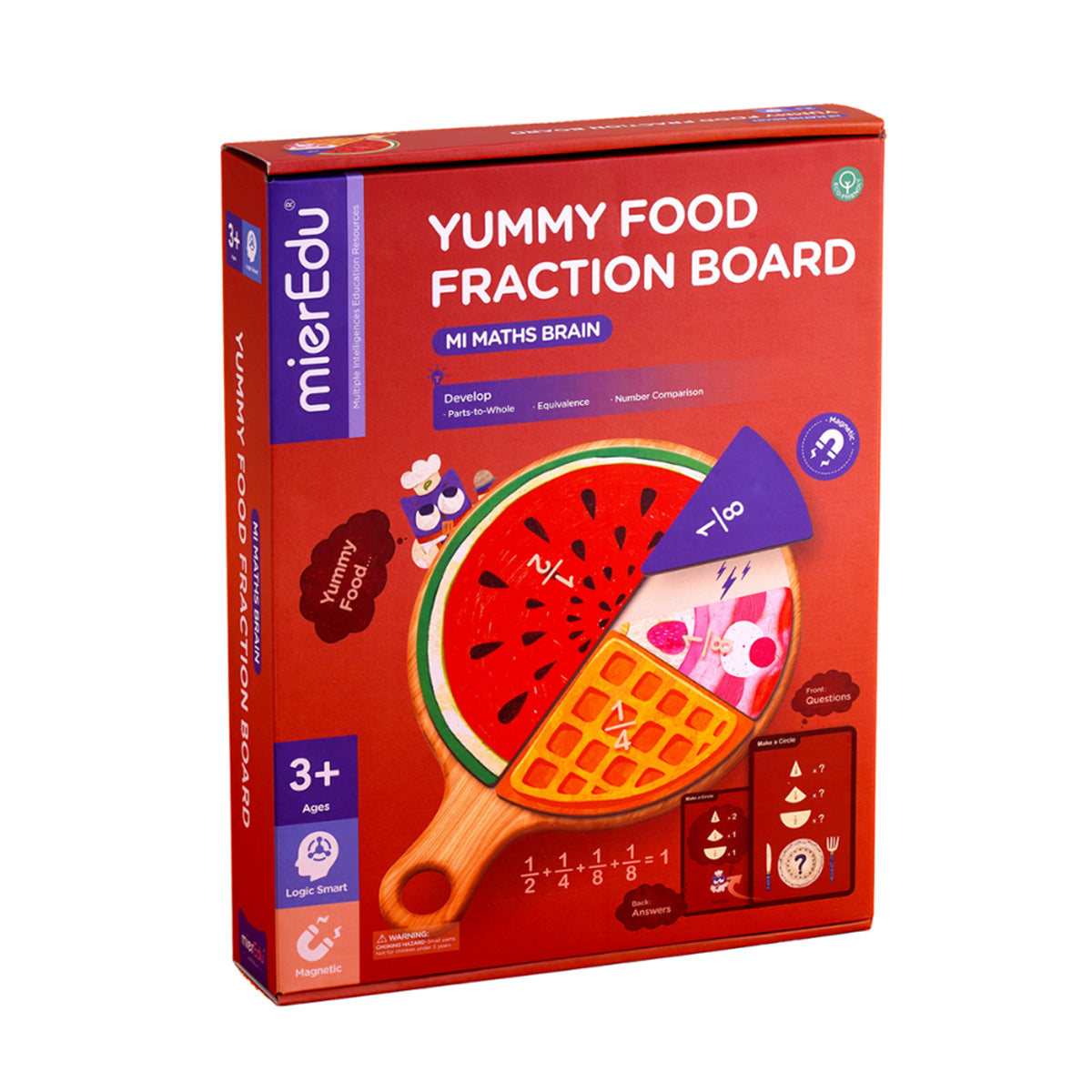 mierEdu MI Maths Brain Yummy Food Fraction Board