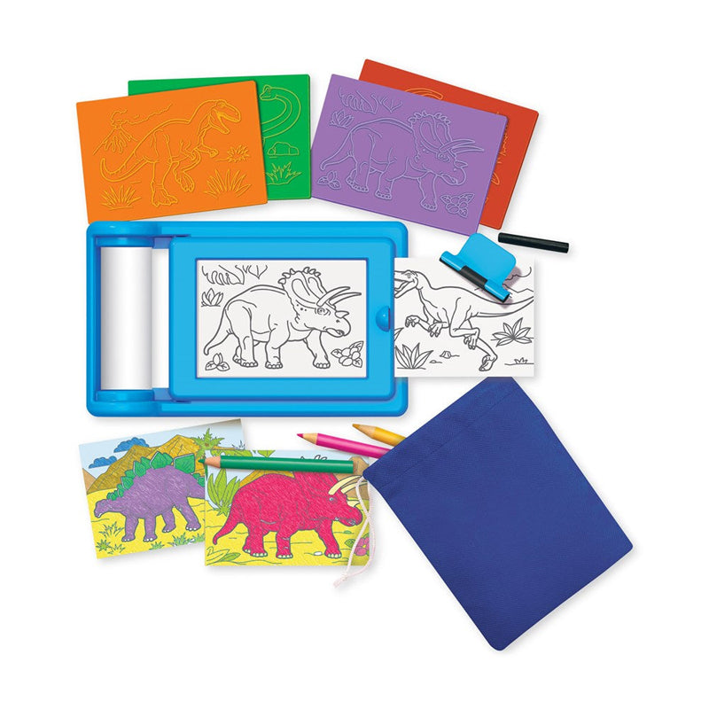 4M KidzMaker Dinosaur Rub Art Studio Kit