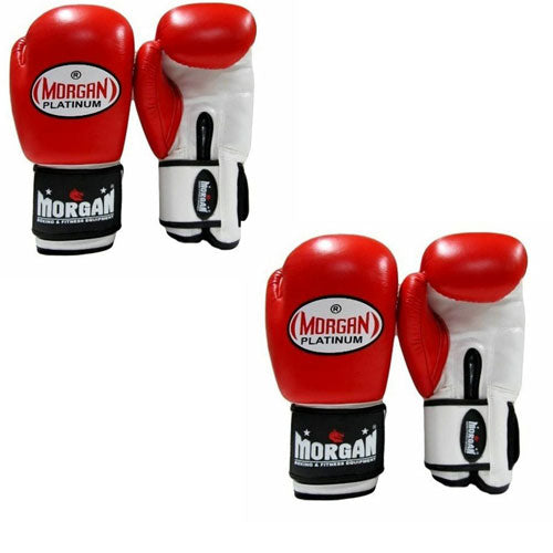 Morgan V2 Platinum Leather Sparring Gloves (Red)