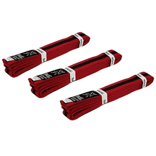 Yamasaki Coloured Martial Arts Belts w/ Black Stripe (Red)