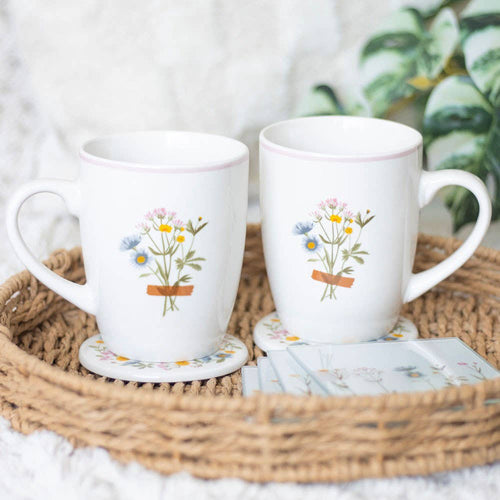 If Grandmas Were Flowers Floral Ceramic Mug & Coaster Set