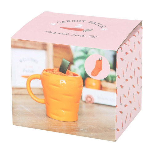 Carrot Shaped Ceramic Mug and Socks Set