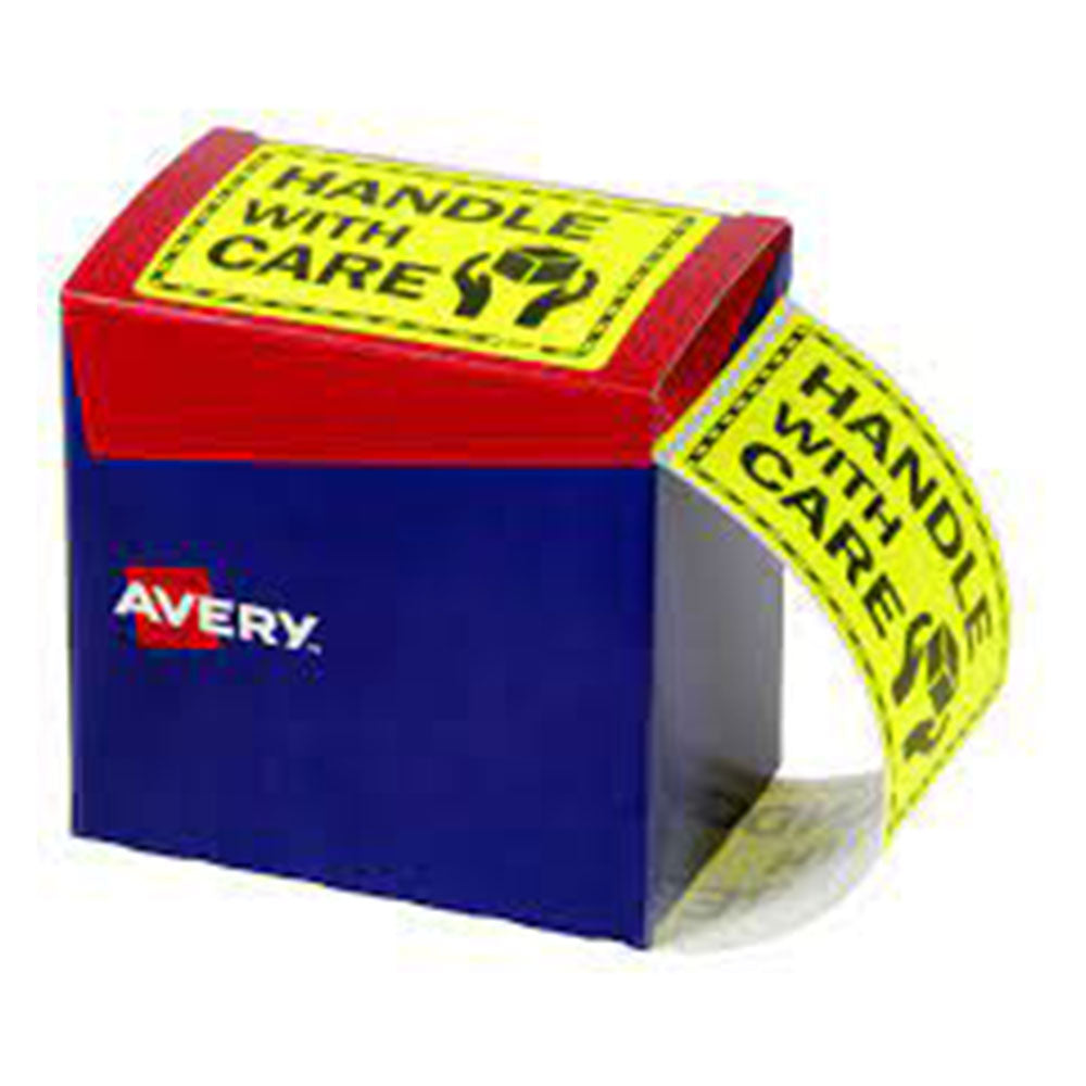 Żółta etykieta Avery Fluoro 750/Roll (75x100 mm)